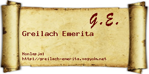 Greilach Emerita névjegykártya